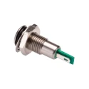 Bulgin DX Series Green Panel Mount Indicator 12V DC 25mA Solder Tab Termination IP67 Recessed DX0505/GN/12