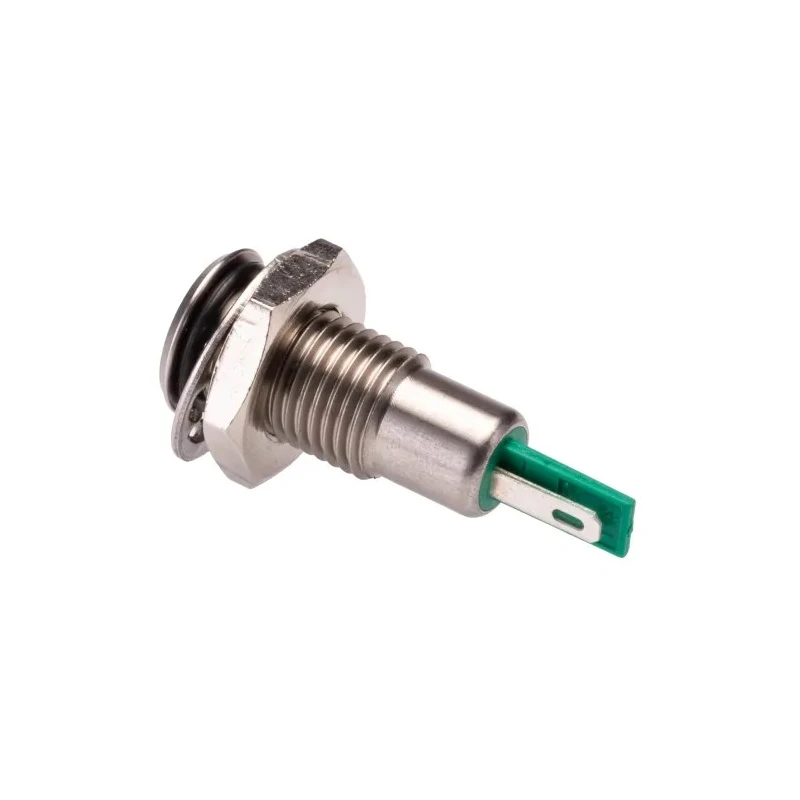 Bulgin DX Series Green Panel Mount Indicator 12V DC 25mA Solder Tab Termination IP67 Recessed DX0505/GN/12