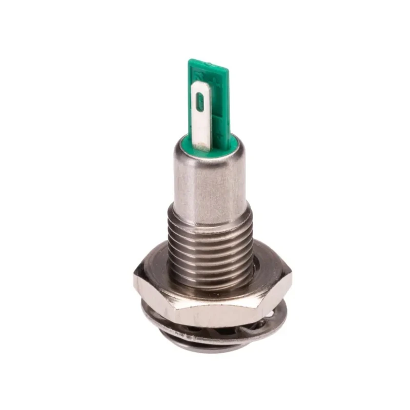 Bulgin DX Series Green Panel Mount Indicator 12V DC 25mA Solder Tab Termination IP67 Recessed DX0505/GN/12
