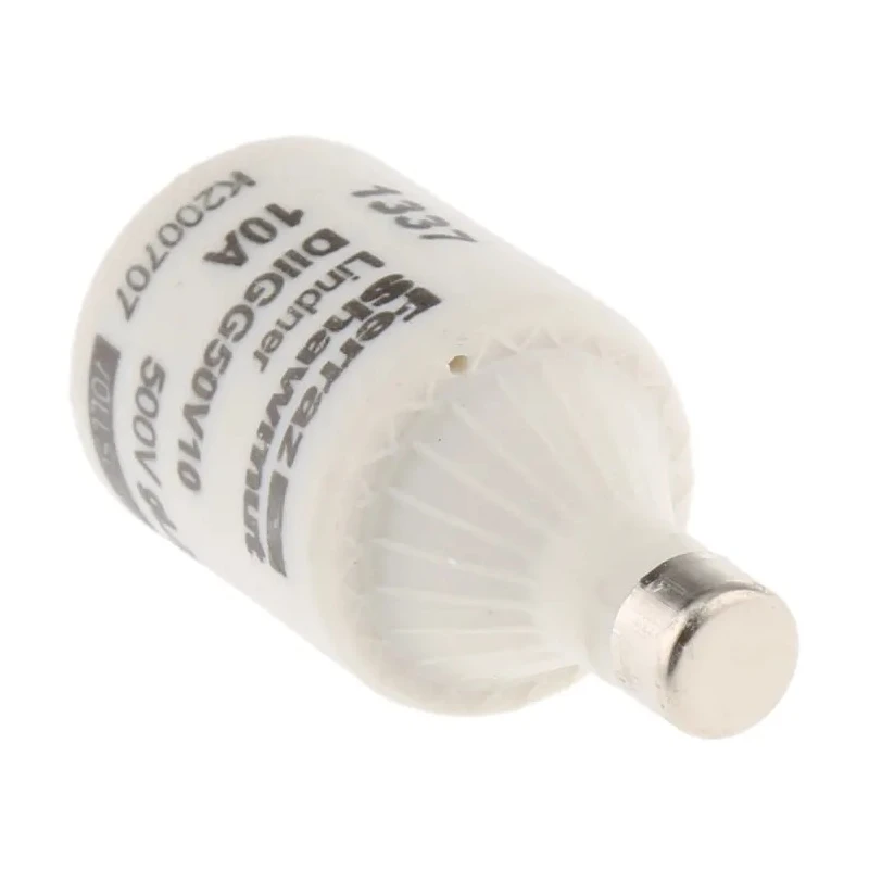 Mersen 10A 500V D2 Diazed Fuse Bottle Fuse E27 Thread Size Ceramic Body Red Cap K200707 / DIIGG50V10