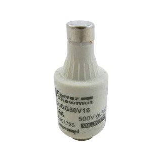 Mersen 16A, 500V D2 Diazed Fuse with E27 Thread Size and Ceramic Body K201765 / DIIGG50V16