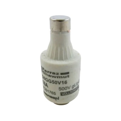 Mersen 16A, 500V D2 Diazed Fuse with E27 Thread Size and Ceramic Body K201765 / DIIGG50V16