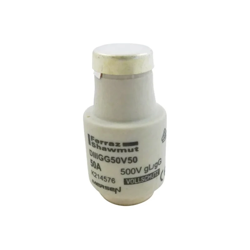 Mersen 50A 500V Ceramic Body D3 Diazed Fuse with E33 Thread Size K214576 / DIIIGG50V50