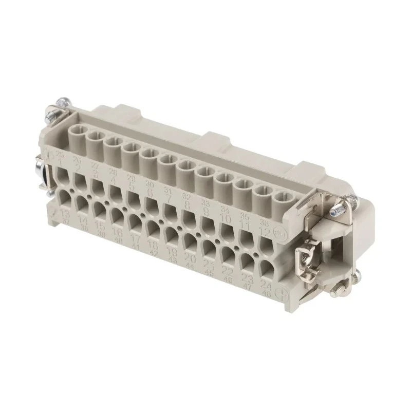 EPIC Heavy Duty Power Connector Insert, 16A Current Rating, 600V Voltage, 24 Contacts, Male, H-BE Series 10196000