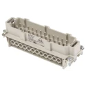 EPIC Heavy Duty Power Connector Insert, 16A Current Rating, 600V Voltage, 24 Contacts, Male, H-BE Series 10196000