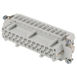 EPIC Heavy Duty Power Connector Insert 16A 600V H-BE Series Female 24 Contacts 10187000