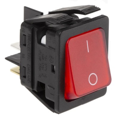 Arcolectric (Bulgin) Ltd Illuminated DPST On-Off On-Off Rocker Switch Panel Aluminium Housing 16A 28V DC IP44 C6053ALNAE