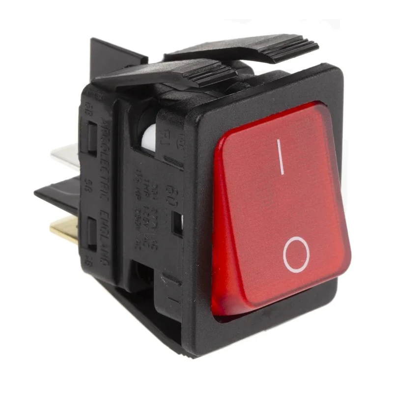 Arcolectric (Bulgin) Ltd Illuminated DPST On-Off On-Off Rocker Switch Panel Aluminium Housing 16A 28V DC IP44 C6053ALNAE