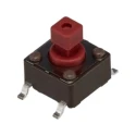 APEM Red Tactile Switch Button, 4 mm Actuator Length, SPST 50mA 12 V dc, PCB Mount DTSM644RV