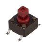APEM Red Tactile Switch Button, 4 mm Actuator Length, SPST 50mA 12 V dc, PCB Mount DTSM644RV