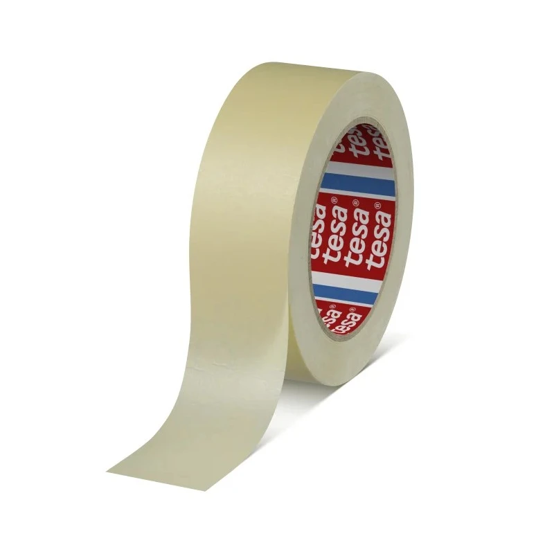 Tesa Yellow Masking Tape Paper Backing Natural Rubber Adhesive 38mm x 50m 0.13mm Thickness 04329-00004-01