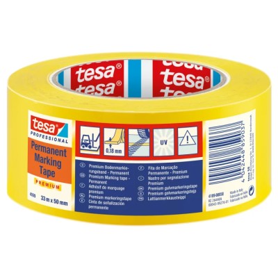 Tesa Yellow Lane Marking Tape 50mm Width 33m Length 0.18mm Thickness 04169-00058-94
