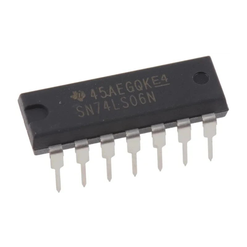 Texas Instruments Inverter 6 Elements, TTL Input, Open Collector Output, 14-Pin PDIP SN74LS06N