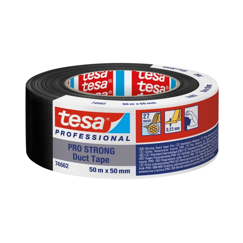 Tesa Black Polyethylene Finish Duct Tape 50 mm x 50 m Model 74662-00002-00