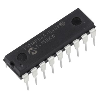 Microchip 8-Bit PIC16F Microcontroller 4 MHz FLASH 1kB Program Memory 18-Pin PDIP PIC16F84A-04I/P