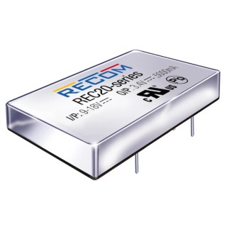 Recom DC/DC Converter 15V dc 1.34A 24V dc Input 13.5V Input 20W Through Hole REC20
