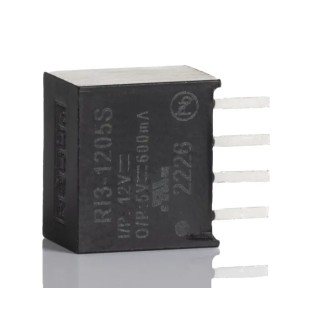 Recom DC/DC Converter 5V 660mA 12V Input 3W Through Hole SIP-4 Package RI3-1205S
