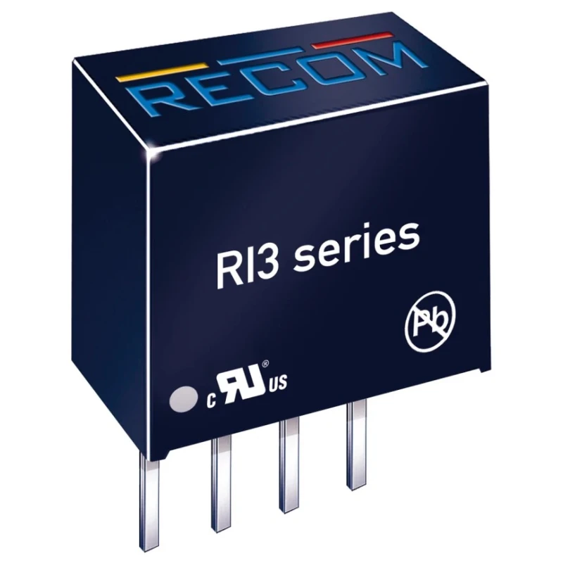 Recom DC/DC Converter 5V DC 600 mA 24V DC Input 3W Through Hole SIP Package RI3-2405S