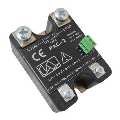 United Automation Phase Angle Power Control Module, 25 A Rated Current, 250 A Surge Current, Surface Mount, Max PAC-2