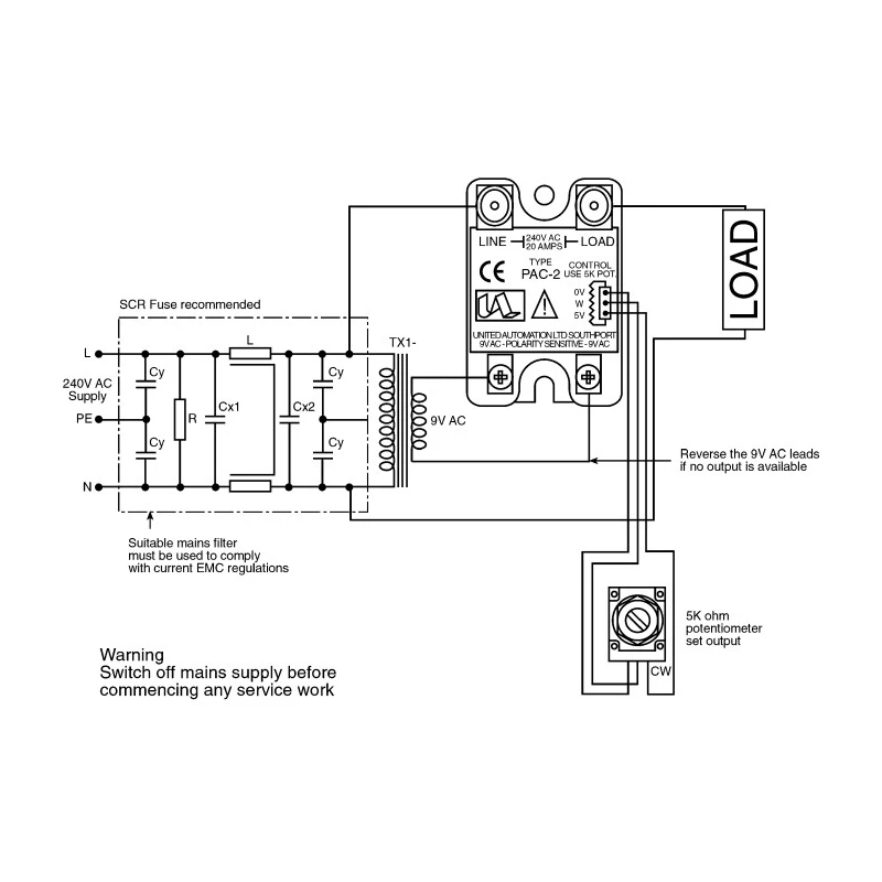 United Automation Phase Angle Power Control Module, 25 A Rated Current, 250 A Surge Current, Surface Mount, Max PAC-2