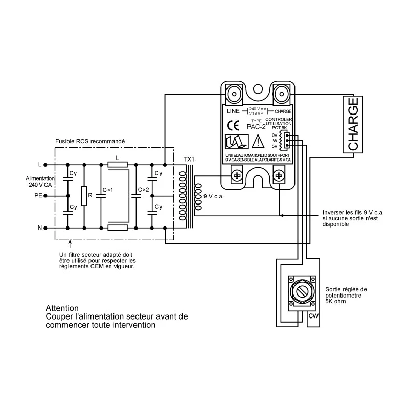 United Automation Phase Angle Power Control Module, 25 A Rated Current, 250 A Surge Current, Surface Mount, Max PAC-2