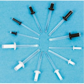 Essentra Nylon Clinch Rivet 3.2 mm Diameter 6.4 mm Length with Polycarbonate Mandrel 379-9602