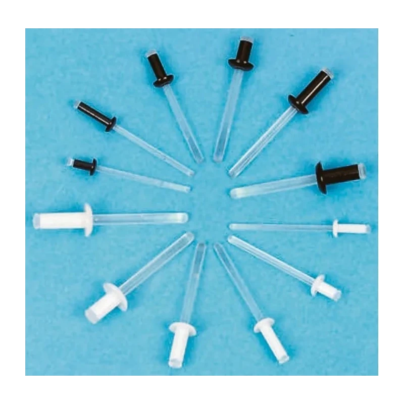 Essentra Nylon Clinch Rivet 3.2 mm Diameter 6.4 mm Length with Polycarbonate Mandrel 379-9602