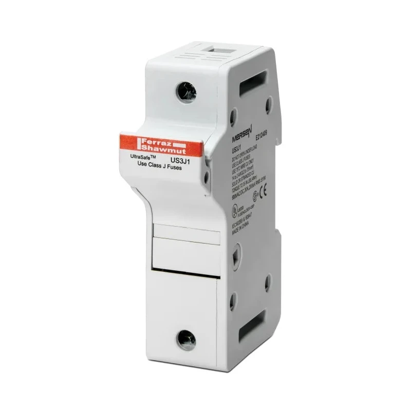 Mersen 30A Rail Mount Fuse Holder, 3P-Pole, 600V AC US3J3