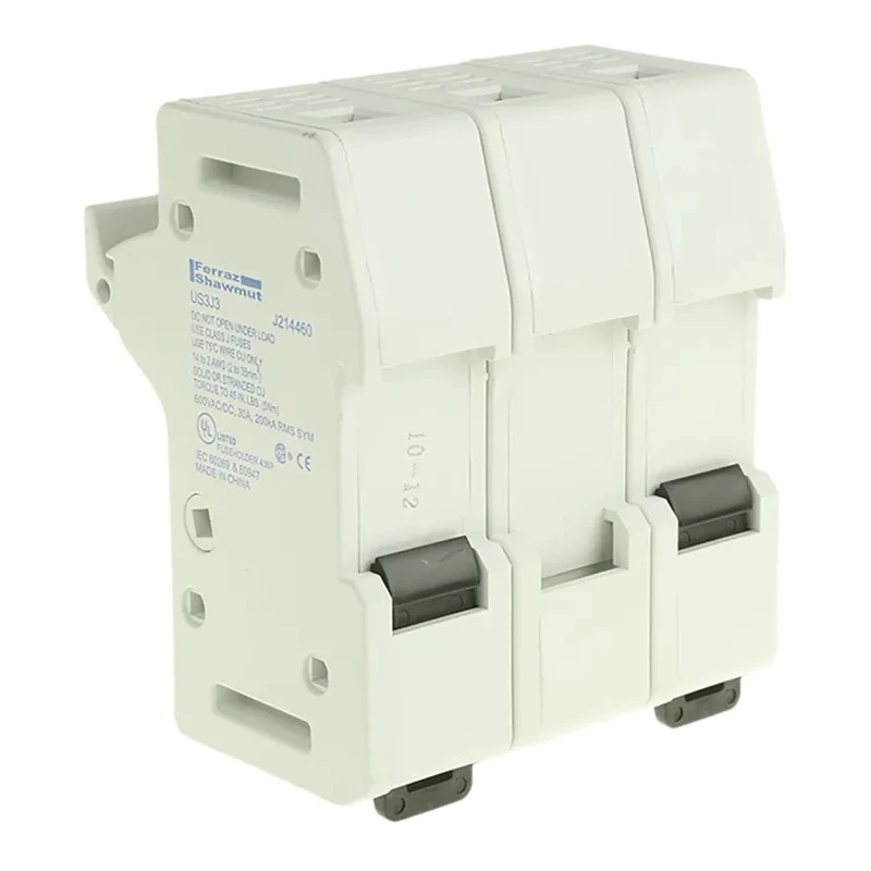 Mersen 30A Rail Mount Fuse Holder, 3P-Pole, 600V AC US3J3