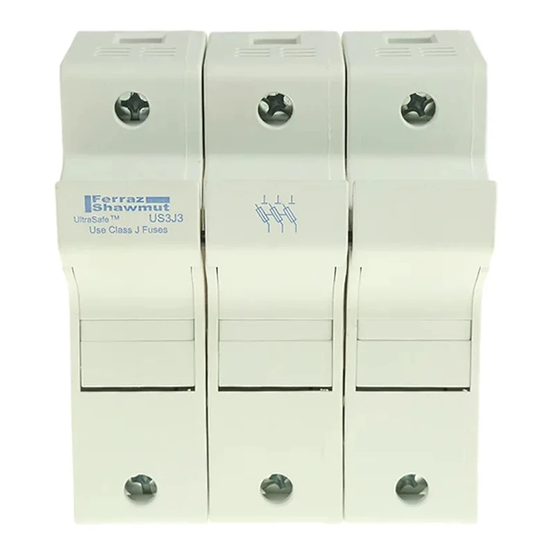 Mersen 30A Rail Mount Fuse Holder, 3P-Pole, 600V AC US3J3