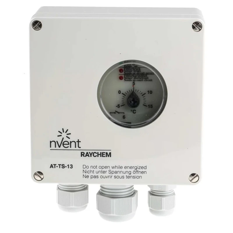 Chemelex Trace Heating Thermostat Plastic Ambient and Line Sensing Frost Protection Control -5°C to 15°C AT-TS-13