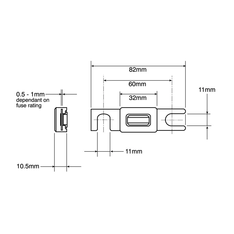 Littelfuse 425A Base Mount Fuse Holder for 62 mm Compatible Fuse Size 80V DC 177.5701.0001