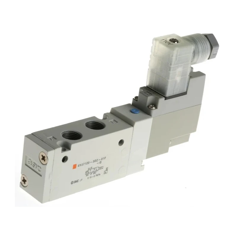 SMC Pneumatic Solenoid Valve 5/2 Solenoid/Spring G 1/8 Port Die Cast Aluminium 115V ac SYJ7120-3DZ-01F-Q