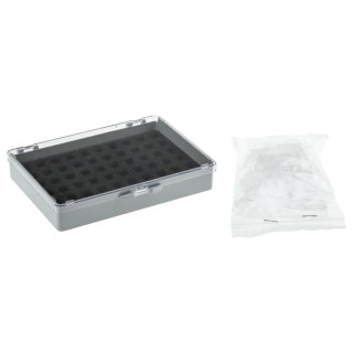 RS PRO 60 Cell Grey Polystyrene Micro-Component Compartment Box with Foam Insert, Transparent Lid, 30 mm x 122 mm x 101-6539