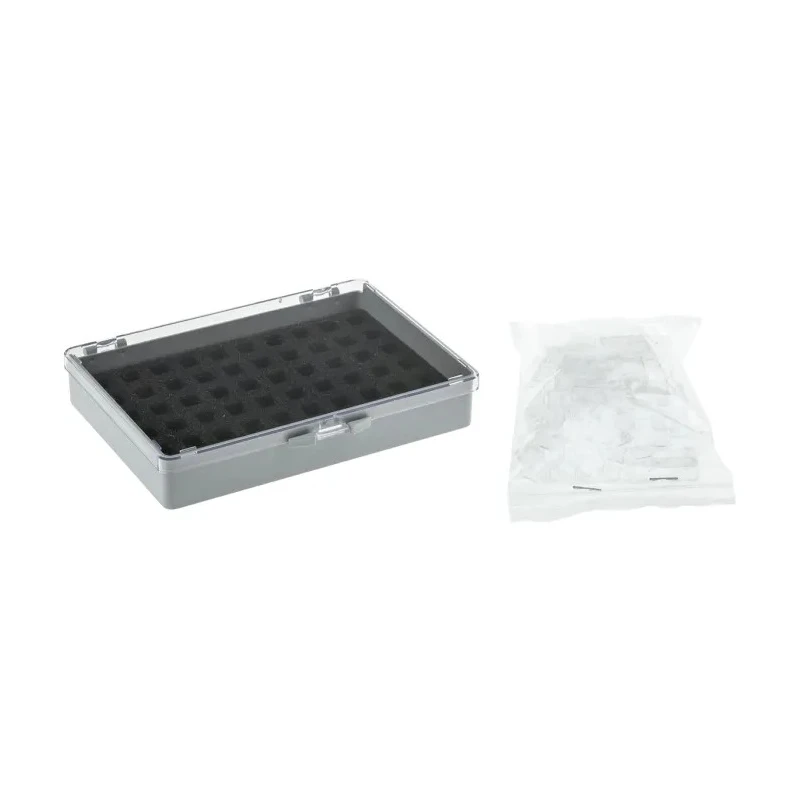 RS PRO 60 Cell Grey Polystyrene Micro-Component Compartment Box with Foam Insert, Transparent Lid, 30 mm x 122 mm x 101-6539