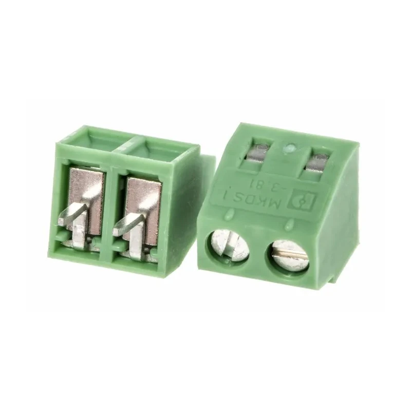 Phoenix Contact MKDS 1/2-3.81 Series Straight Wave Soldering Mount PCB Terminal Block, 2 Contact, 3.81 mm Pitch 1727010