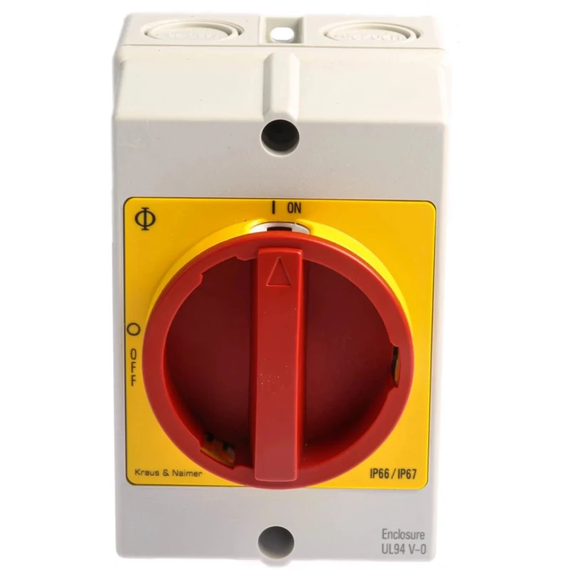 Kraus & Naimer 4-Pole Surface Isolator Switch IP66, IP67, 25A, 7.5 kW 