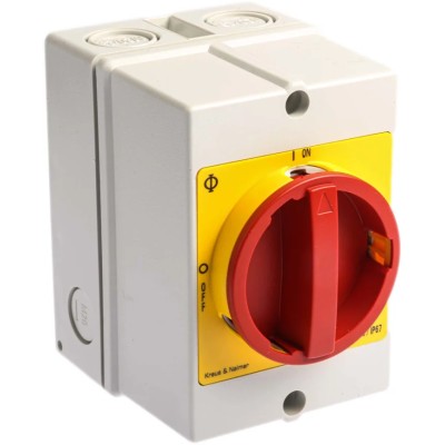 Kraus & Naimer 3-Pole Surface Isolator Switch, IP66, IP67, 25A, 7.5 kW 