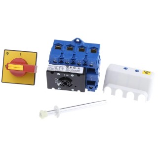 Kraus & Naimer 4-Pole Surface Isolator Switch IP65, 80A, 30 kW, 3 Phase, 240V AC, Red Handle 
