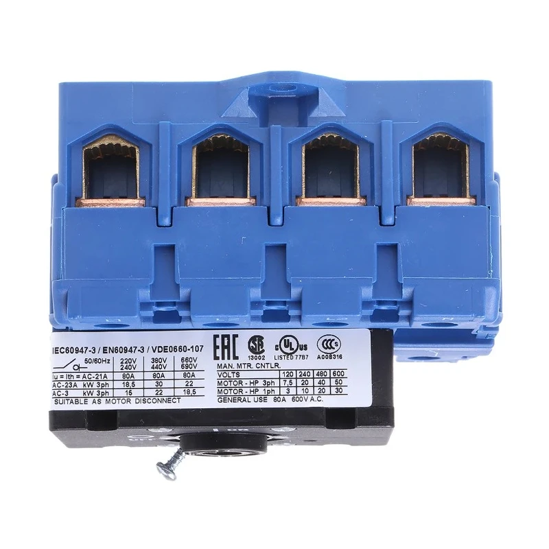 Kraus & Naimer 4-Pole Surface Isolator Switch IP65, 80A, 30 kW, 3 Phase, 240V AC, Red Handle 