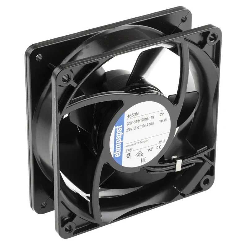 ebm-papst 4000 N Series AC Axial Fan 230V AC 19 W 160 m³/h 2650 RPM IP20 119x119x38mm 