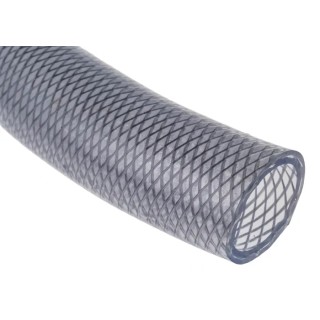 RS PRO Reinforced Polyvinyl Chloride Hose Pipe, 10 bar Maximum Operating Pressure, 25 m Length, Clear Colour 381-5473