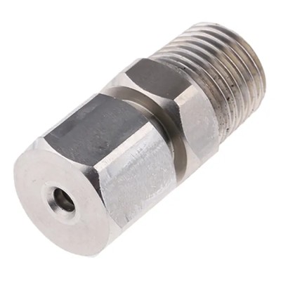 RS PRO Stainless Steel Compression Fitting for Thermocouple or PRT Probe, BSPT Thread, RoHS Compliant 381-7384