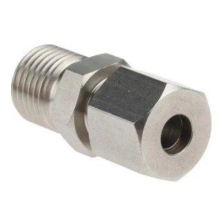 RS PRO Stainless Steel Compression Fitting for Use with Thermocouple or PRT Probe, BSPP Parallel Thread, RoHS 381-7378