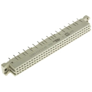 HARTING DIN 41612 32 Way 2.54 mm Pitch Type Through Hole, Type C/2, Solder Class C2, 2 Row Female Straight 09032326845