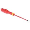 Facom Insulated Screwdriver with 3.5 mm Tip and 100 mm Blade, Bi-Material Grip, VDE 1000V Approved AT3.5X100TVE