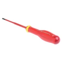 Facom Insulated Screwdriver with 3.5 mm Tip and 100 mm Blade, Bi-Material Grip, VDE 1000V Approved AT3.5X100TVE