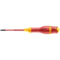Facom Insulated Screwdriver PH1 Tip 100mm Blade Polymer Handle Bi Material Grip VDE/1000V Approved 210mm Overall ATPB1X100TVE