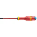 Facom Insulated Screwdriver with PZ1 Tip, 100 mm Blade, Polymer Bi-Material Handle, 210 mm Overall Length ATD1X100TVE