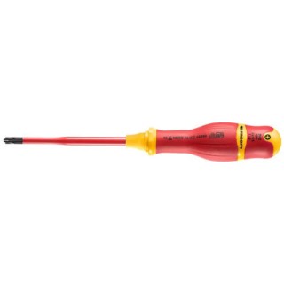Facom Insulated Screwdriver with PH2 Tip, 125 mm Blade Length, 245 mm Overall Length, Polymer Bi-Material ATPB2X125TVE